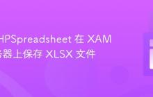 使用 PHPSpreadsheet 在 XAMPP 服务器上保存 XLSX 文件
