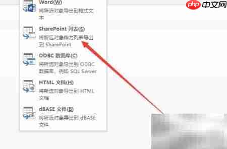 Access导出数据到SharePoint
