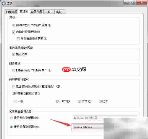 AppScan设置外部浏览器为IE