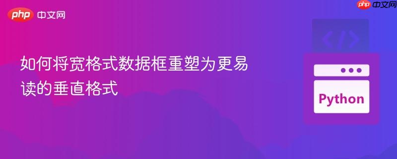 如何将宽格式数据框重塑为更易读的垂直格式