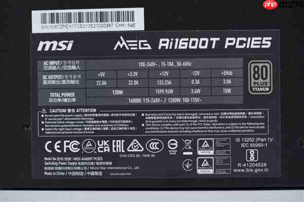 轻松驾驭RTX 5090!微星MEG Ai1600T PCIE5超神电源图赏