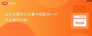 从子元素的父元素中获取另一个子元素的内容