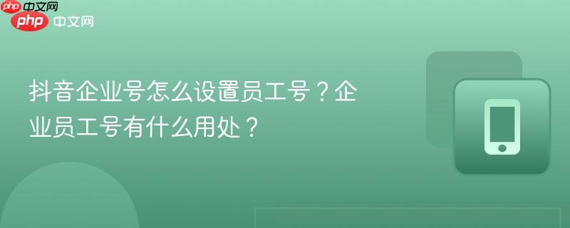 抖音企业号怎么设置员工号?企业员工号有什么用处?