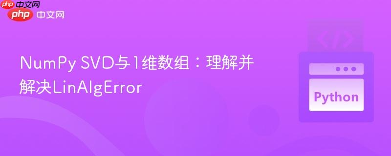 NumPy SVD与1维数组:理解并解决LinAlgError NumPy SVD与1维数组:理解并解决LinAlgError