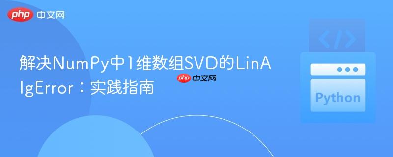 解决NumPy中1维数组SVD的LinAlgError:实践指南 解决NumPy中1维数组SVD的LinAlgError:实践指南