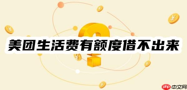 美团生活费有额度借不出来怎么办?试试这些办法!看看其他借款