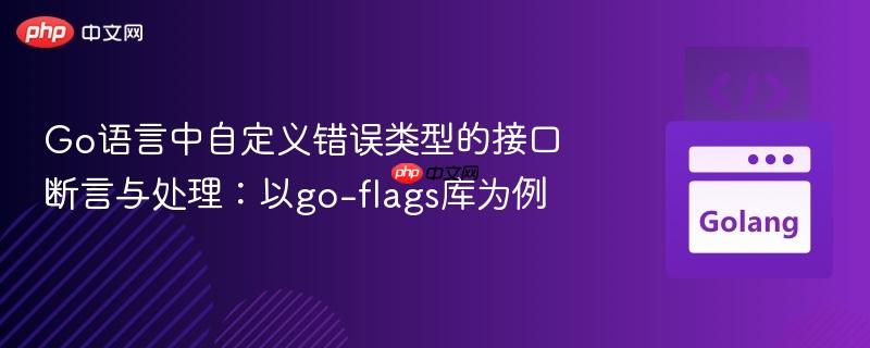 Go语言中自定义错误类型的接口断言与处理:以go-flags库为例