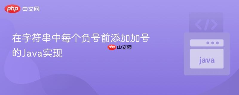 在字符串中每个负号前添加加号的Java实现