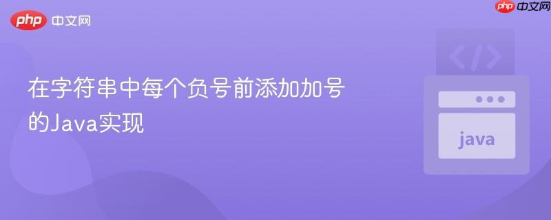 在字符串中每个负号前添加加号的java实现