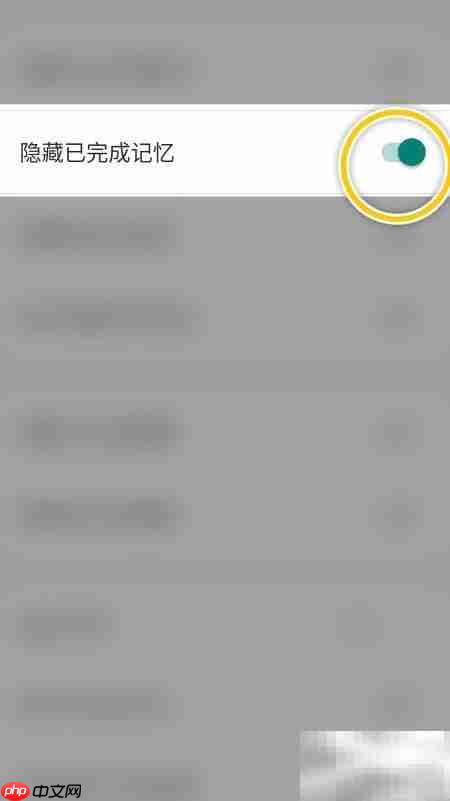 Memory Helper隐藏已完成记忆设置