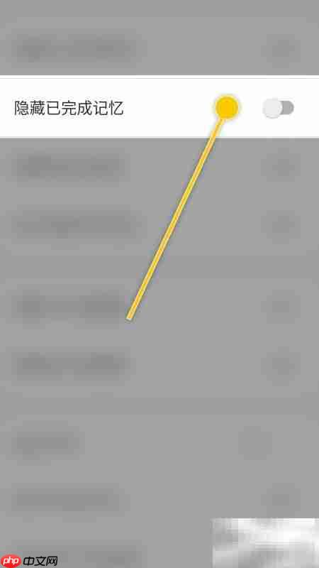 Memory Helper隐藏已完成记忆设置