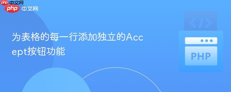 为表格的每一行添加独立的Accept按钮功能