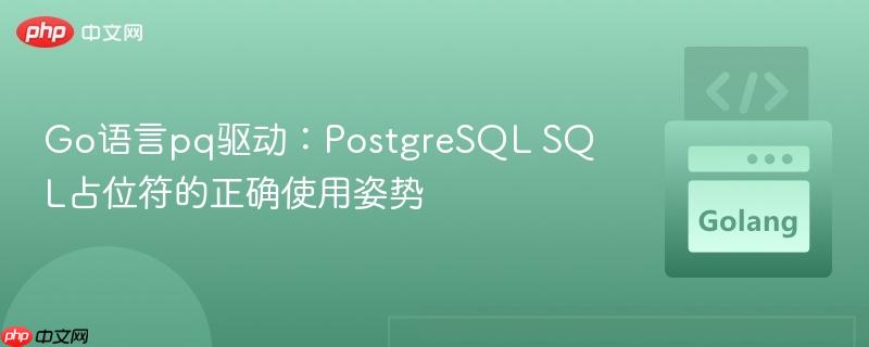 Go语言pq驱动:PostgreSQL SQL占位符的正确使用姿势