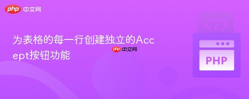 为表格的每一行创建独立的Accept按钮功能