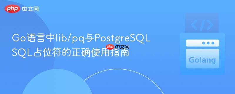 Go语言中lib/pq与PostgreSQL SQL占位符的正确使用指南