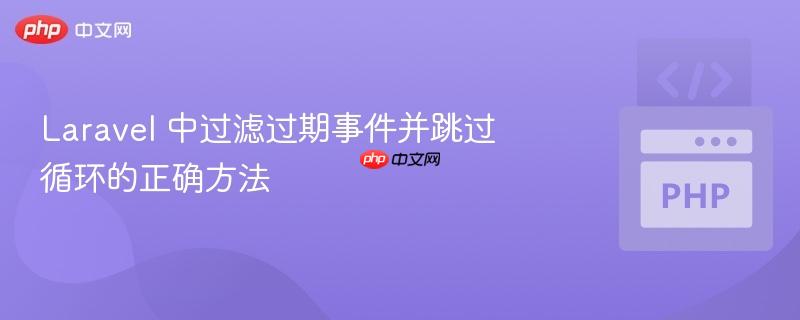 laravel 中过滤过期事件并跳过循环的正确方法