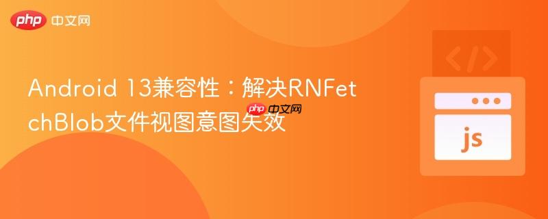 Android 13兼容性:解决RNFetchBlob文件视图意图失效 Android 13兼容性:解决RNFetchBlob文件视图意图失效