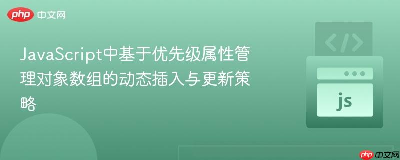 JavaScript中基于优先级属性管理对象数组的动态插入与更新策略