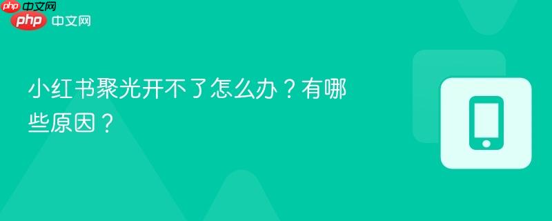 小红书聚光开不了怎么办？有哪些原因？