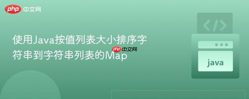 使用java按值列表大小排序字符串到字符串列表的map