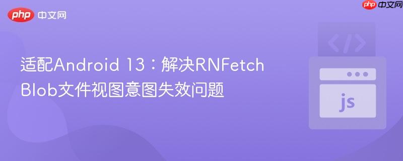 适配Android 13:解决RNFetchBlob文件视图意图失效问题