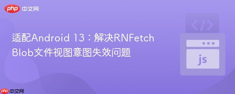 适配Android 13：解决RNFetchBlob文件视图意图失效问题
