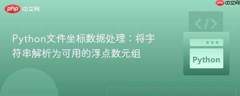 Python文件坐标数据处理：将字符串解析为可用的浮点数元组
