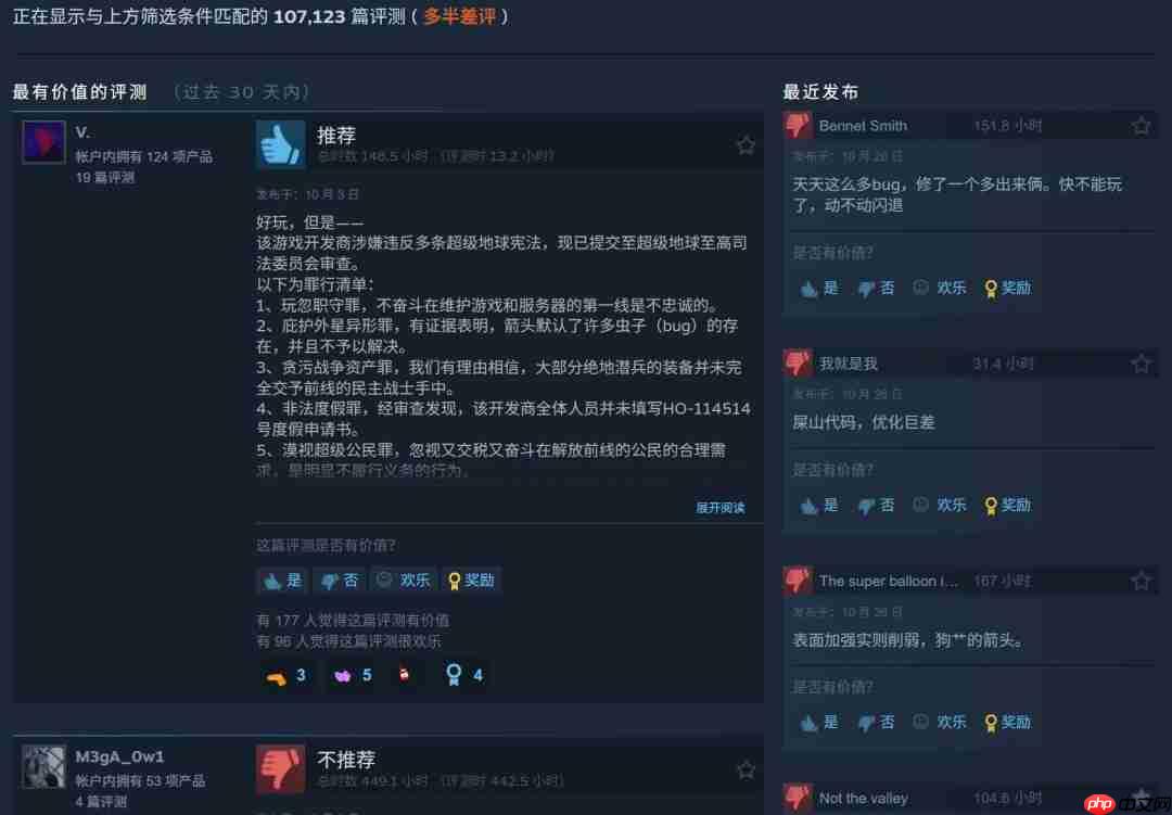 《绝地潜兵2》要出中文配音 Steam遭差评轰炸