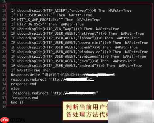 ASP判断手机端方法