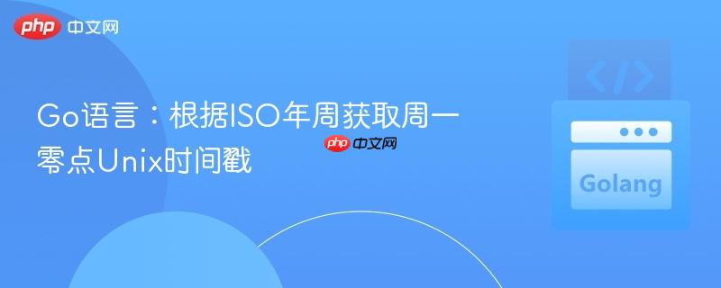 Go语言:根据ISO年周获取周一零点Unix时间戳