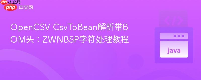 OpenCSV CsvToBean解析带BOM头:ZWNBSP字符处理教程