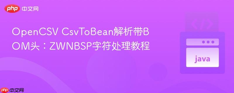 OpenCSV CsvToBean解析带BOM头：ZWNBSP字符处理教程
