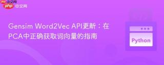 Gensim Word2Vec API更新：在PCA中正确获取词向量的指南