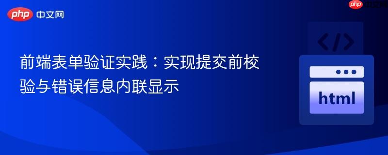 前端表单验证实践：实现提交前校验与错误信息内联显示
