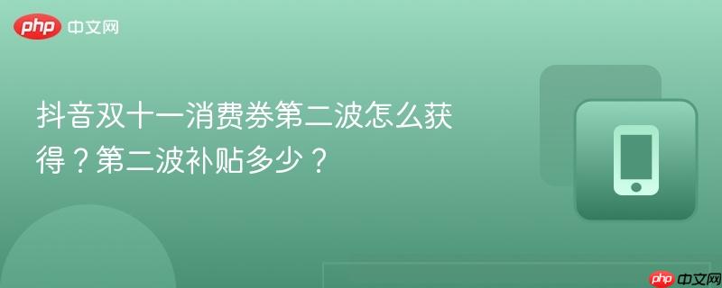 抖音双十一消费券第二波怎么获得？第二波补贴多少？