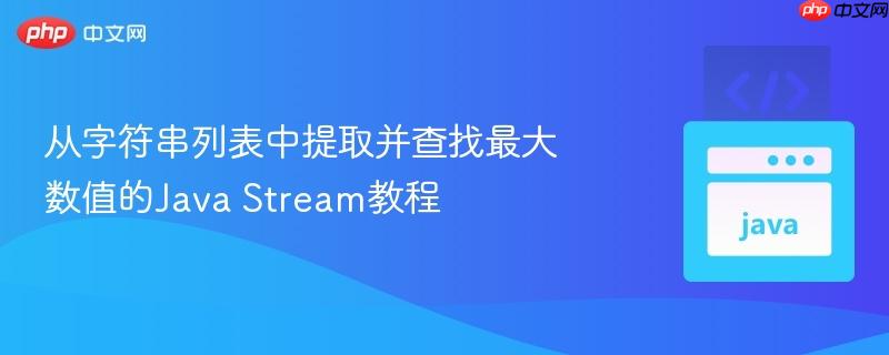 从字符串列表中提取并查找最大数值的Java Stream教程 从字符串列表中提取并查找最大数值的Java Stream教程