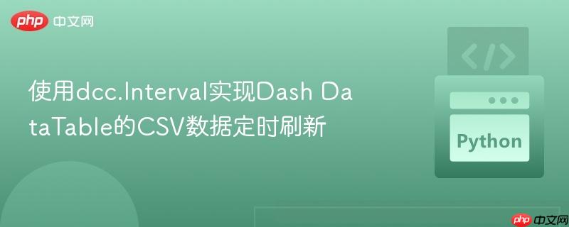 使用dcc.Interval实现Dash DataTable的CSV数据定时刷新