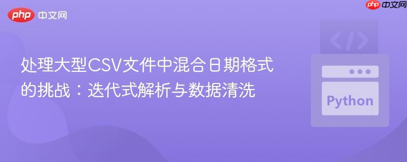 处理大型CSV文件中混合日期格式的挑战:迭代式解析与数据清洗