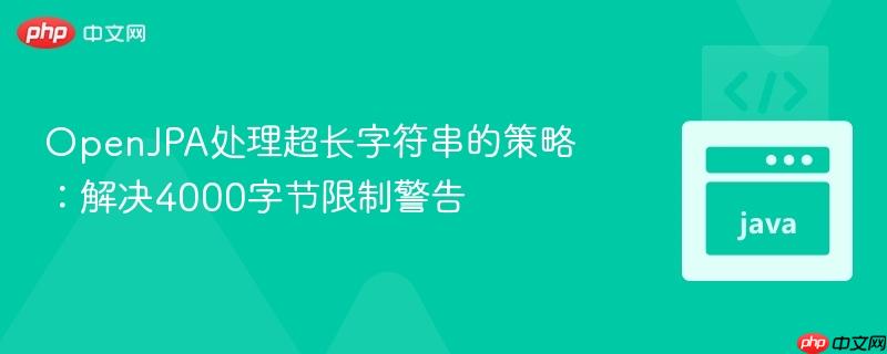 OpenJPA处理超长字符串的策略:解决4000字节限制警告