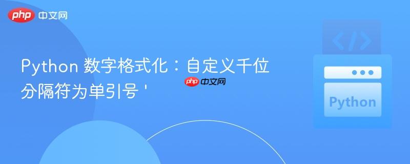 python 数字格式化：自定义千位分隔符为单引号 '