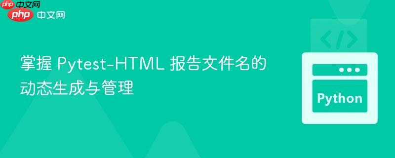 掌握 Pytest-HTML 报告文件名的动态生成与管理