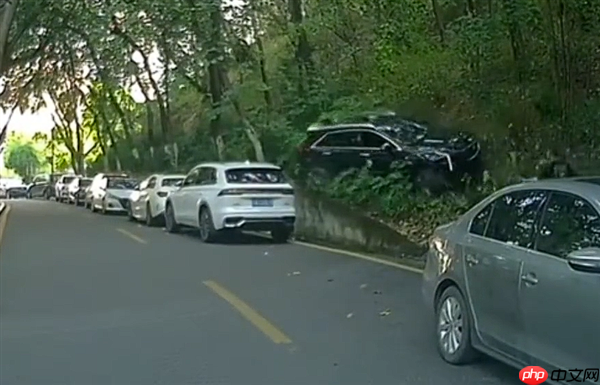 女子油门当刹车猛踩 没上牌的凯迪拉克XT4骑到星越L头上