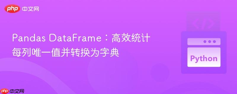 Pandas DataFrame:高效统计每列唯一值并转换为字典 Pandas DataFrame:高效统计每列唯一值并转换为字典