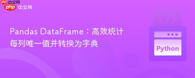Pandas DataFrame:高效统计每列唯一值并转换为字典