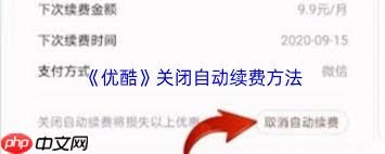 如何关闭优酷自动续费