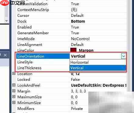 Dev SeparatorControl属性解析