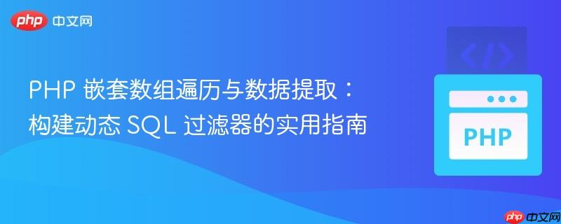 php 嵌套数组遍历与数据提取:构建动态 sql 过滤器的实用指南