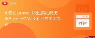 如何在Laravel中通过路由服务非Blade HTML文件并应用中间件