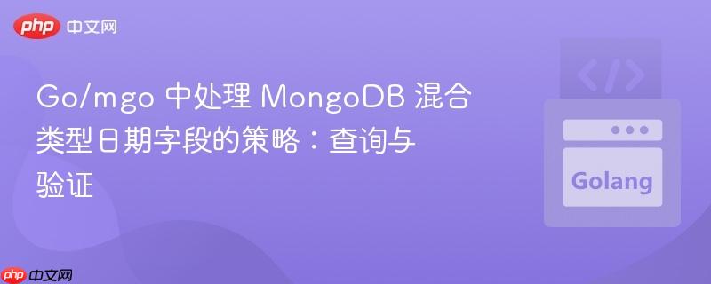 Go/mgo 中处理 MongoDB 混合类型日期字段的策略:查询与验证