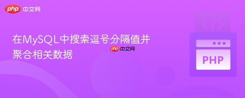 在MySQL中搜索逗号分隔值并聚合相关数据
